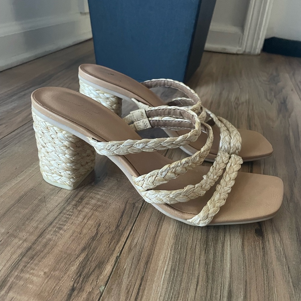 A New Day Strappy Straw Sandal Heel